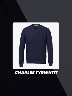 EUC Charles Tyrwhitt Navy V Neck Sweater